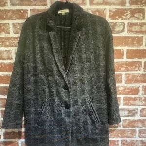 Madewll Glen Plaid Blazer Coat Gray Check Jacket Size XS